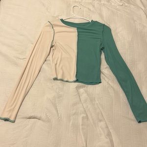 White and green long sleeve